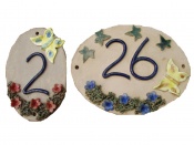 Oval house number plaque - butterfly design