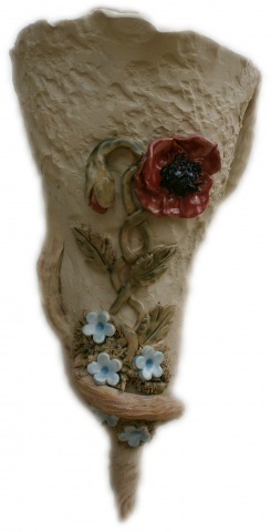 Small Wall Cone - poppy design