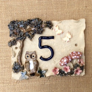 Small square - Owl and Tree Design